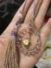The high-end white crystal pendant is an original artistic design, featuring a bulging money bag pendant for attracting rice details Picture